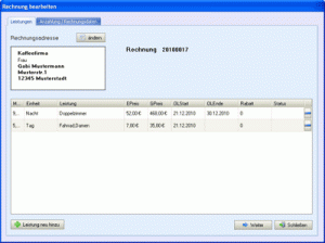 Rechnung bearbeiten