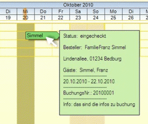 Buchungsanzeige