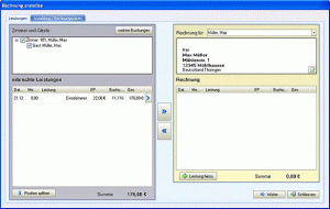 Rechnung erstellen --> Leistungen