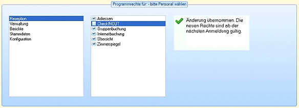 Programmrechte für Personal